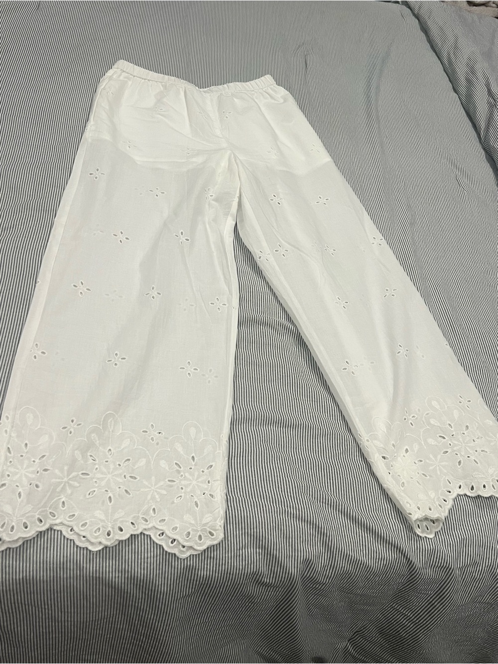 Old Navy White Eyelet Wide-Leg Pants